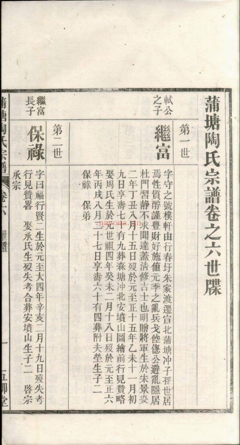 陶氏宗谱族谱