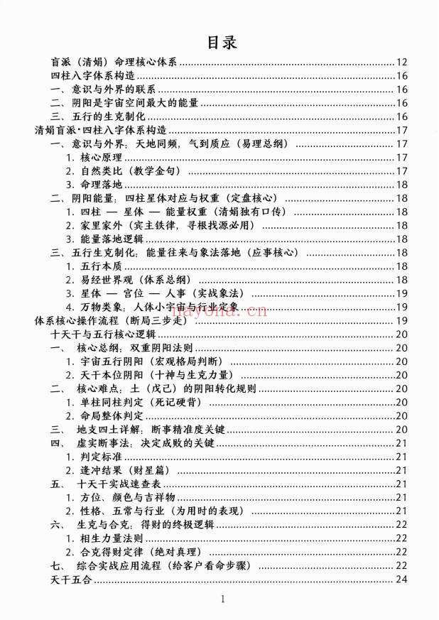 杨清娟顶级命理家里家外盲派断命唯重做功214页PDF