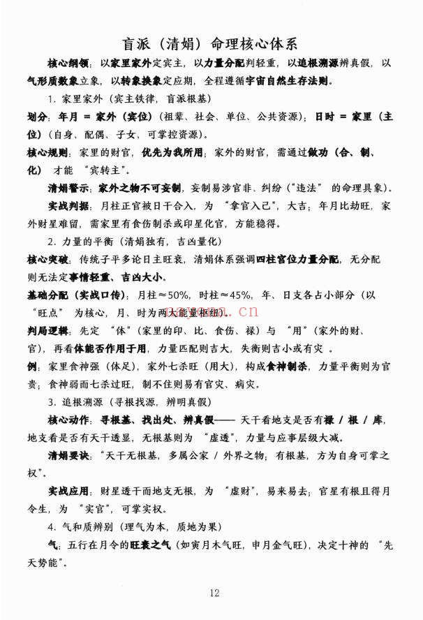 杨清娟顶级命理家里家外盲派断命唯重做功214页PDF