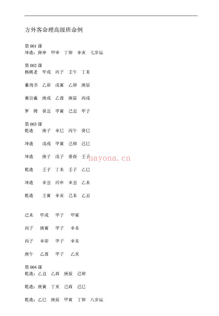 方外客盲派高级班文字版3本共3100页PDF 盲派命理
