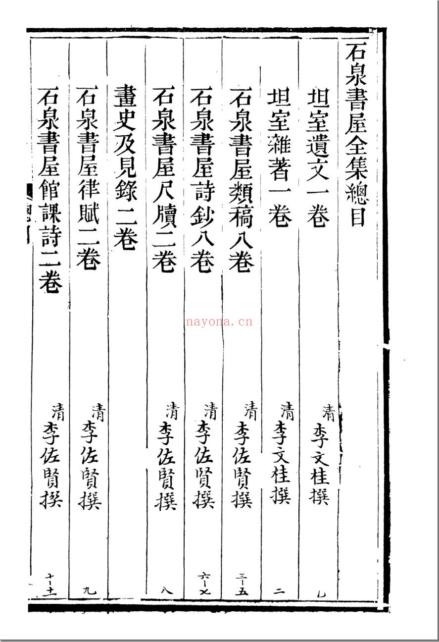 石泉书屋全集