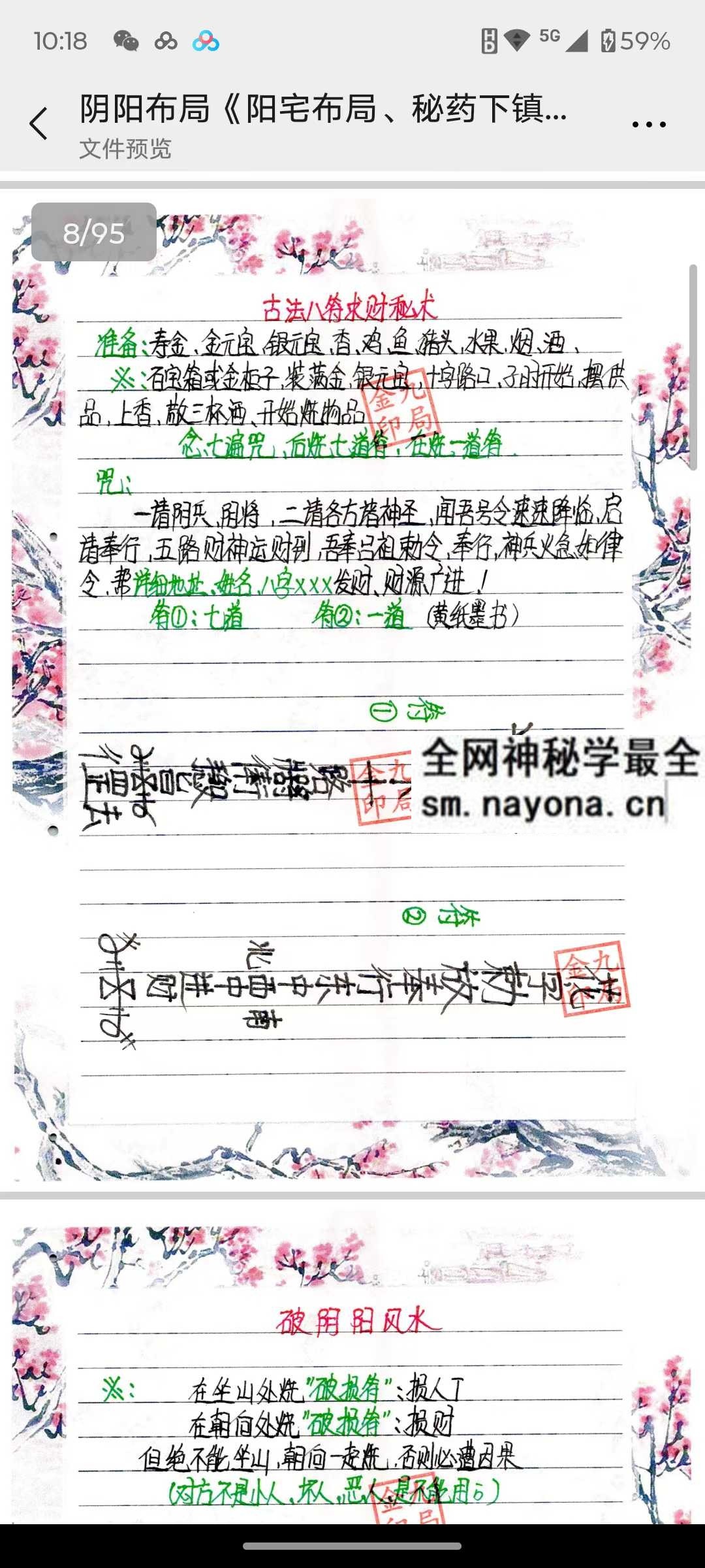 金九局古法破解 阴阳布 秘药下镇破解 手稿95页 pdf