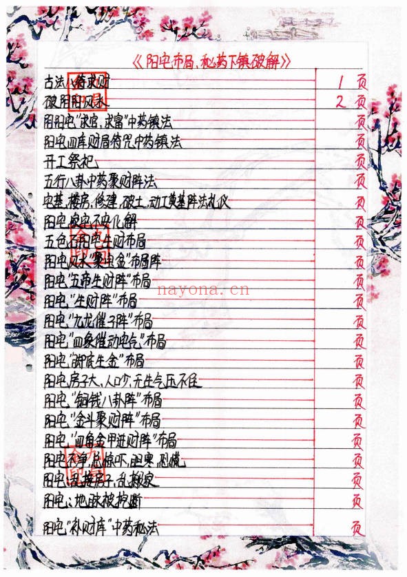 金九局阴阳布局阳宅布局秘药下镇破解95页PDF