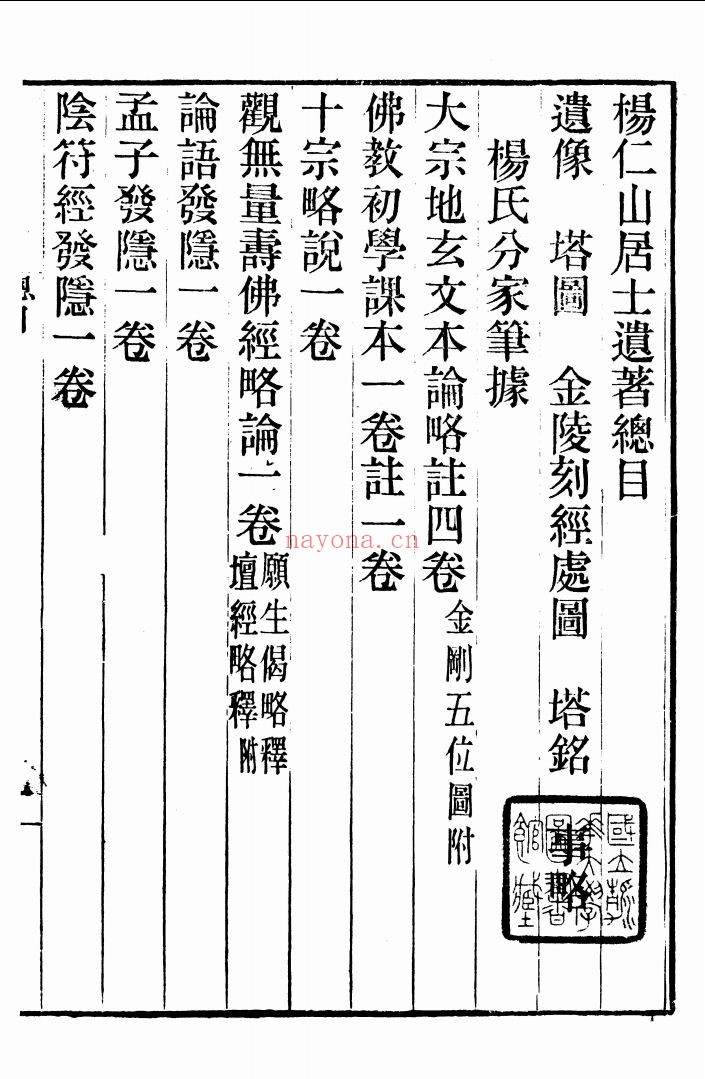 杨仁山居士遗着