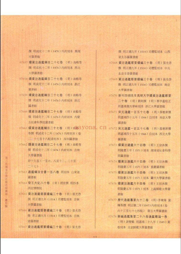 第三批国家珍贵古籍名录图录