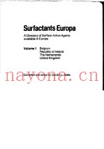 SURFACTANTS EUROPA A DIRECTORY OF SURFACE ACTIVE AGENTS AVAILABLE IN EUROPE  VOLUME 1 BELGIUM REPUBL