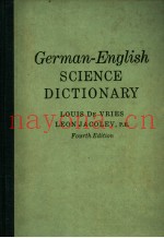 GERMAN-ENGLISH SCIENCE DICTIONARY  FOURTH EDITION