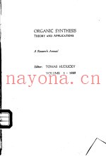 ORGANIC SYNTHESIS THEORY AND APPLICATIONS VOLUME 1
