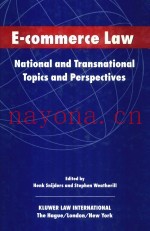 E-Commerce Law:National and Transnational Topics and Perspectives