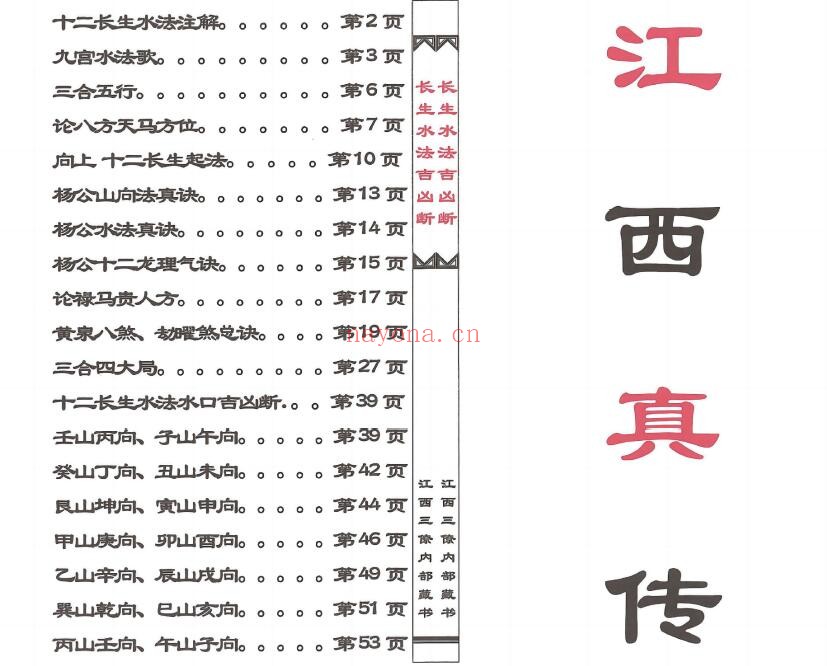 《杨公十二长生水法》60页双页版 堪舆阳宅 第1张-古籍汇典 《杨公十二长生水法》60页双页版 堪舆阳宅 第1张