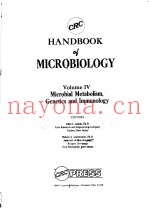 HANDBOOK OF MICROBIOLOGY  VOLUME Ⅳ MICROBIAL METABOLISM，GENETICS AND IMMUNOLOGY