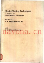 Basic Cloning Techniques A MANUAL OF EXPERIMENTAL PROCEDURES