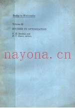 STUDIES IN OPTIMIZATION  VOLUME 10