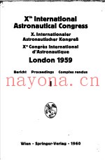 10TH INTERNATIONAL ASTRONAUTICAL CONGRESS LONDON 1959  1