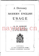 A Dictionary of Modern English Usage