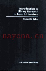 Introduction to Library Research in French Literature