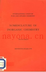 INTERNATIONAL UNION OF PURE AND APPLIED CHEMISTRY  NOMENCLATURE OF INORGANIC CHEMISTRY SECOND EDITIO