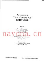 ADVANCES IN THE STUDY OF BEHAVIOR VOLUME 1