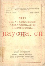 ATTI DEL VI CONGRESSO INTERNAZIIONALE DI MICROBIOLOGIA VOLUME I