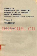 ADVANCES IN PHARMACOLOGY AND THERAPEUTICS VOLUME 9 TOXICOLOGY