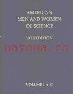 AMERICAN MEN AND WOMEN OF SCIENCE 13TH EDITION