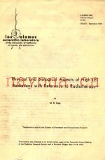 PHYSICAL AND BIOLOGICAL ASPECTS OF HIGH LET RADIATIONS WITH REFERENCE TO RADIOTHERAPY