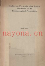 STUDIES ON PERTUSSIS WITH SPECIAL REFERENCE TO ITS IMMUNOLOGICAL PREVENTION