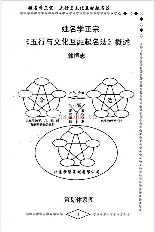 郭恒志命运学315页PDF 命理教程
