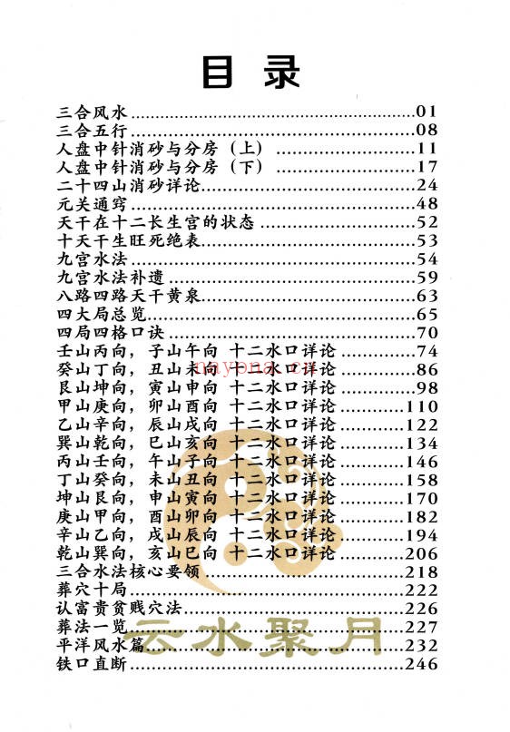 三合古法风水三合宝录龙虎砂堂前消砂分房269页PDF