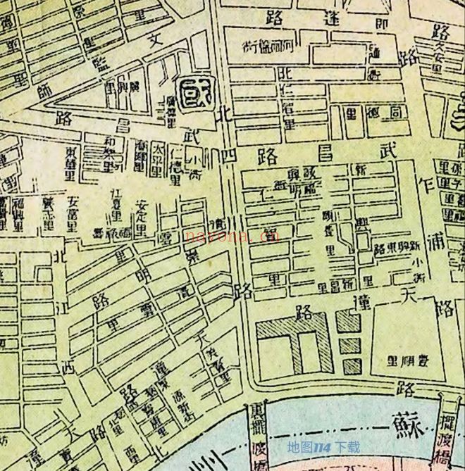 1910年上海地区城厢租界图