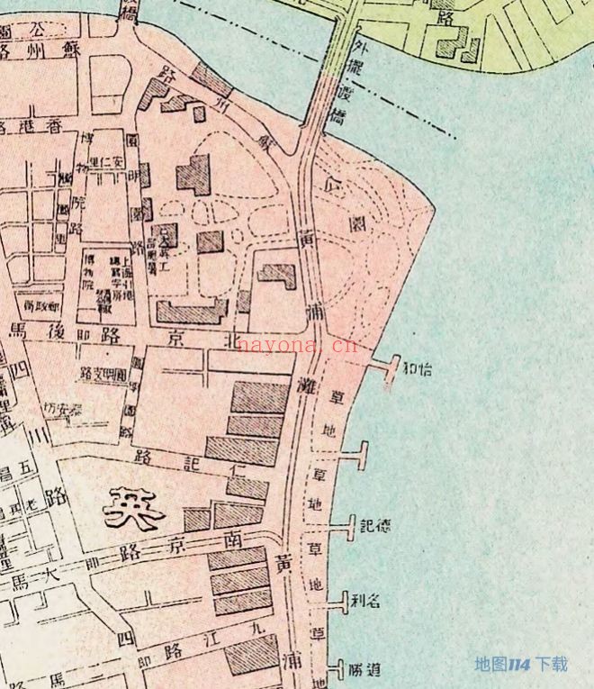 1910年上海地区城厢租界图