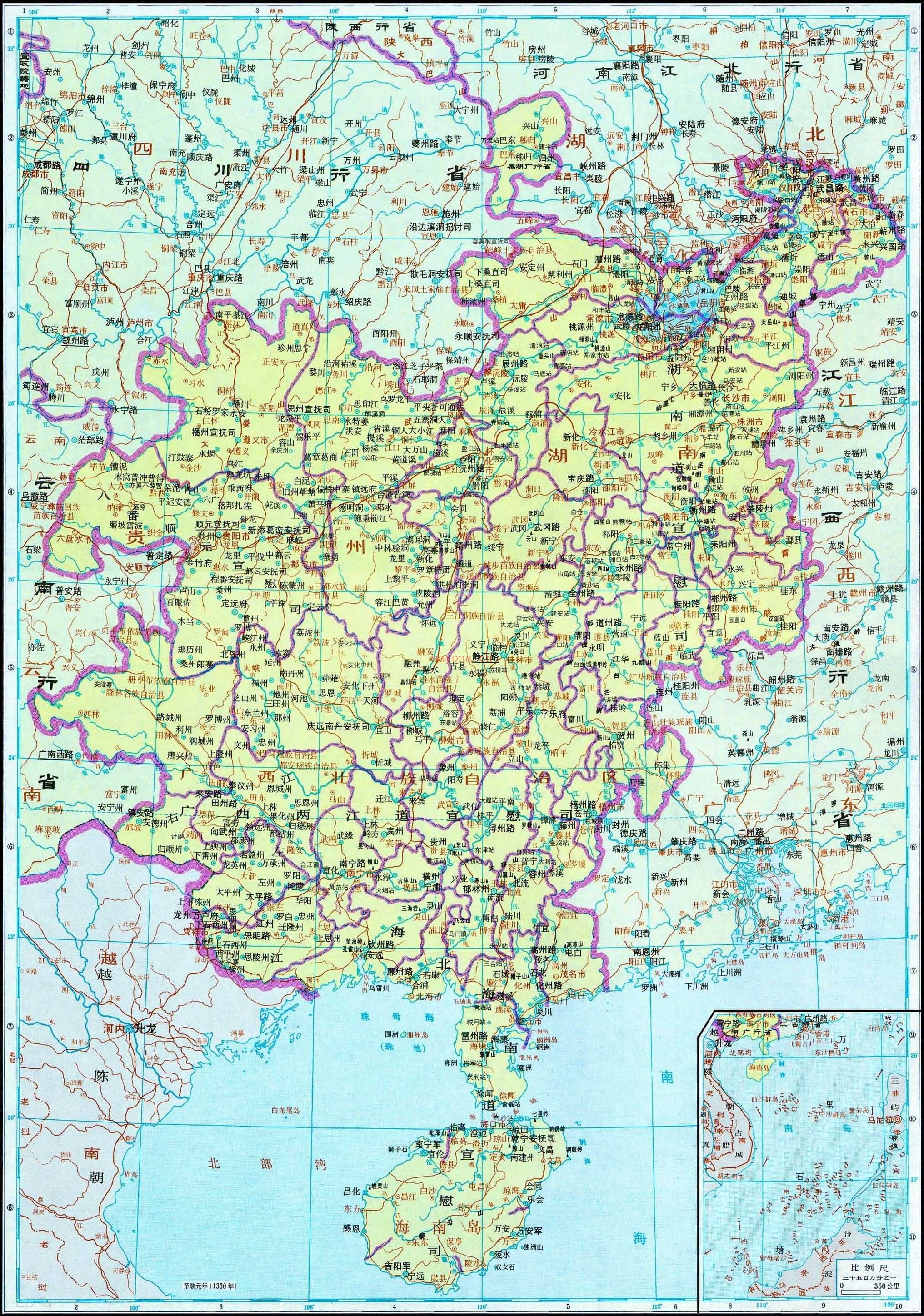 元代 湖广行省地图