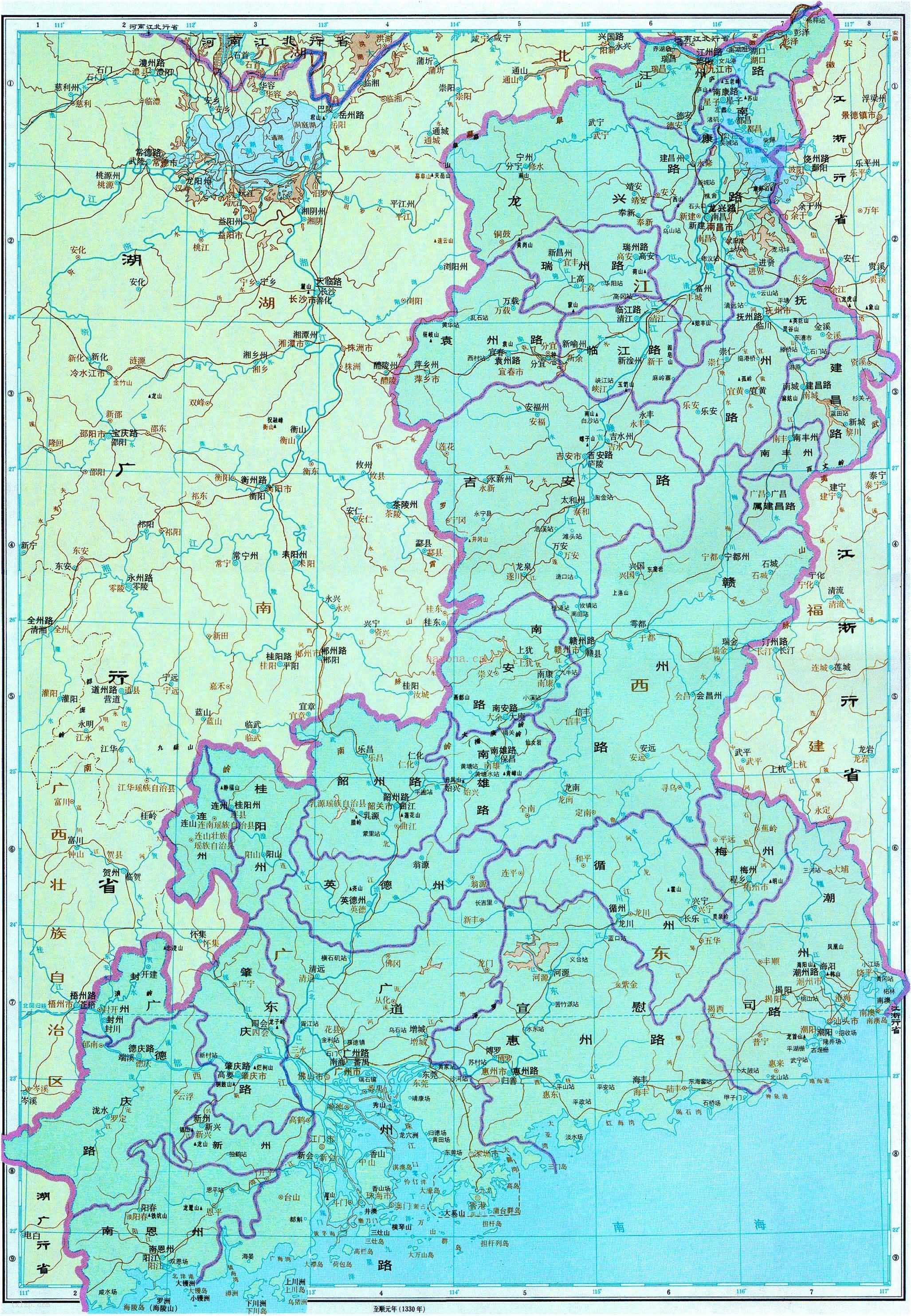 元代 江西行省地图