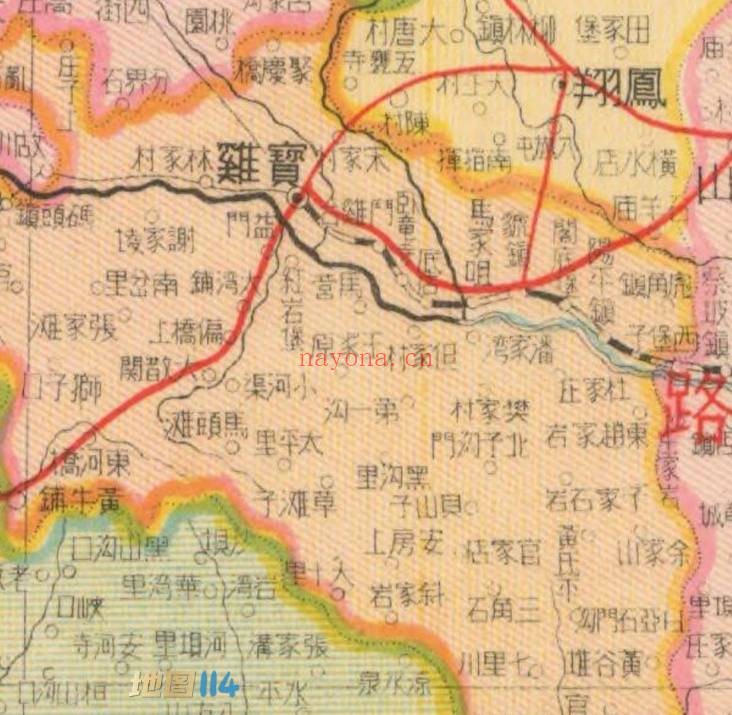 1947年陕西省明细地图