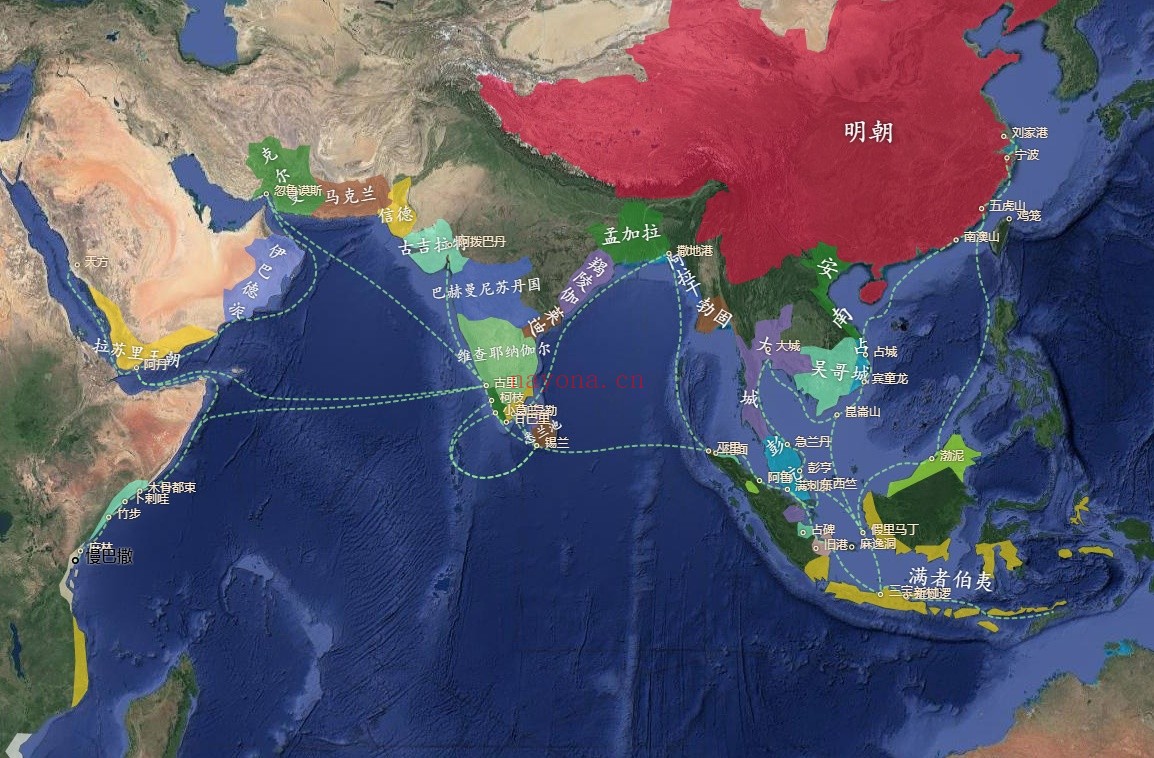郑和下西洋路线图