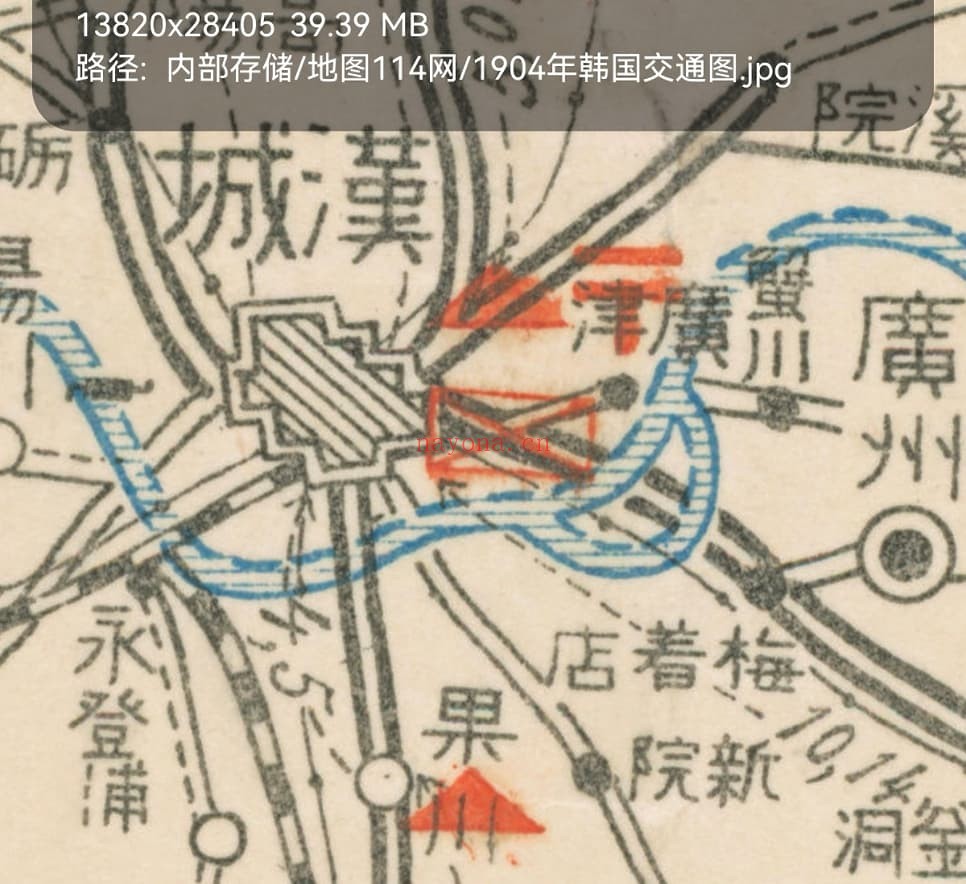 1904年日绘韩国交通图