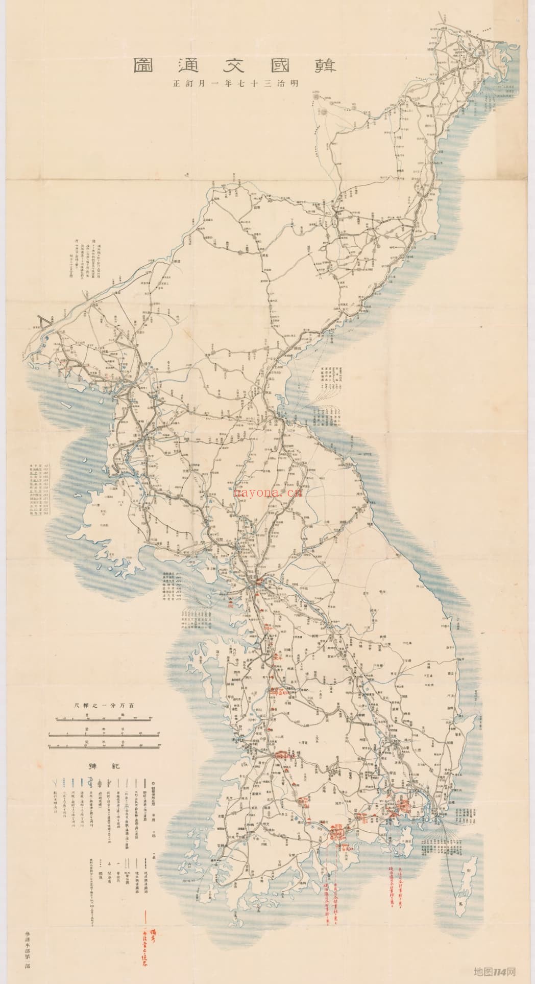 1904年日绘韩国交通图