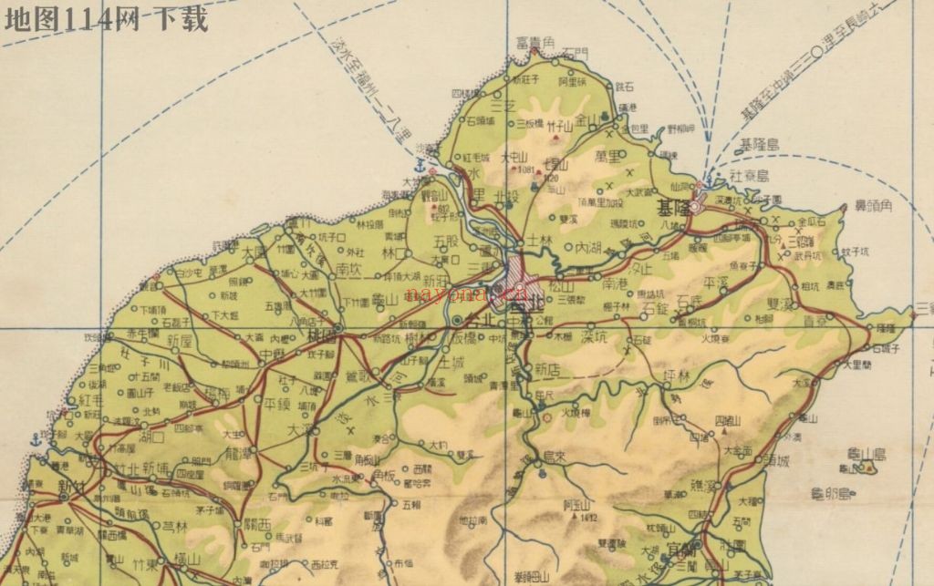 1955年台湾省地形地图