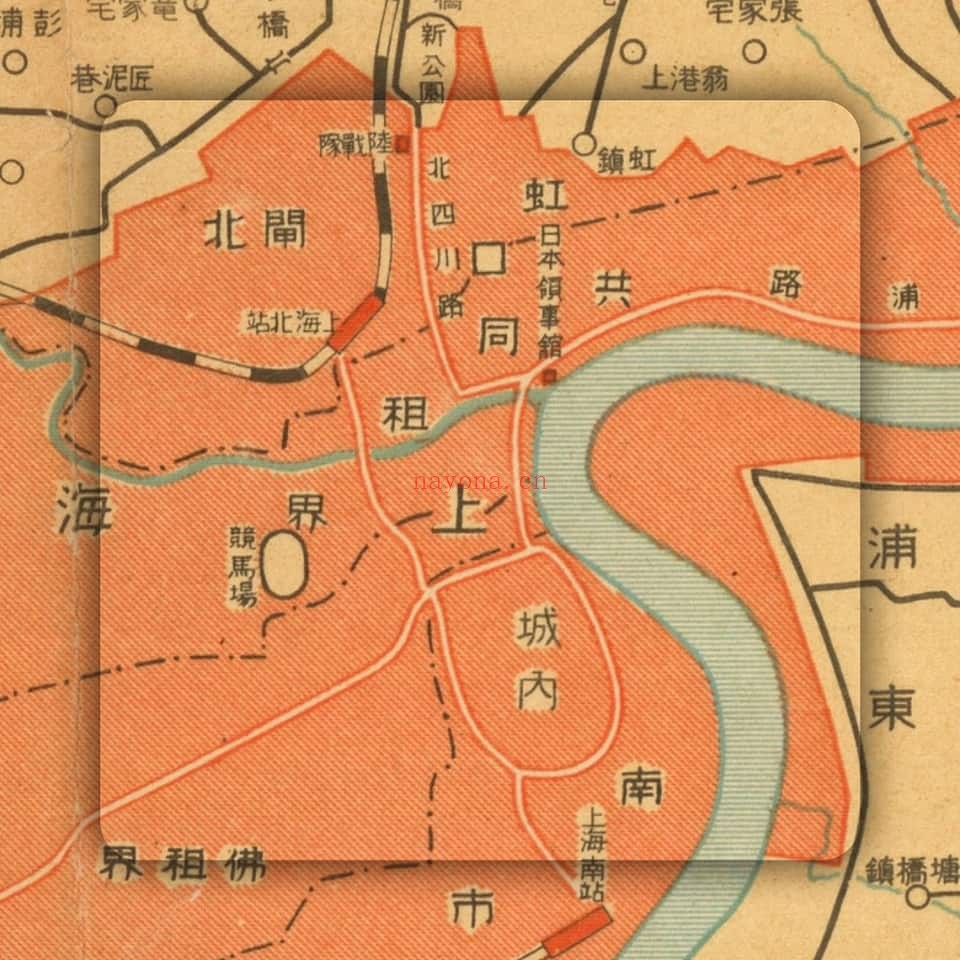 1937年日绘上海苏州近傍图