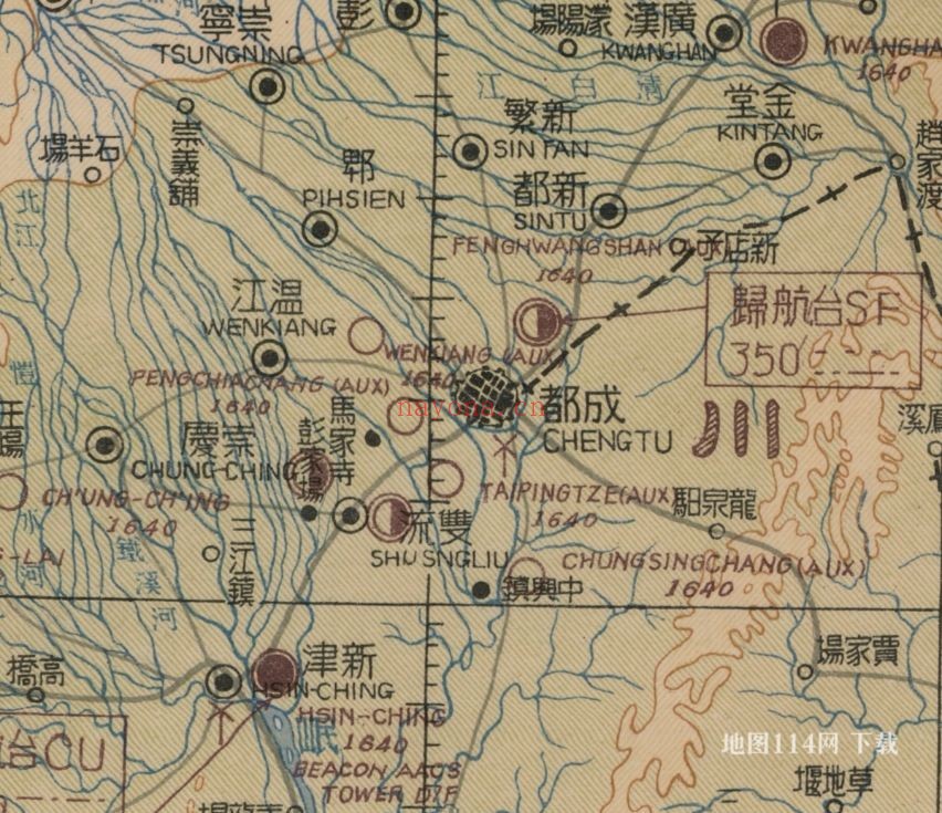 1947年川渝高清航空图(2亿像素)