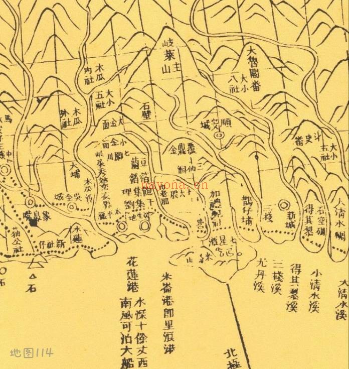 1880年台湾前后山舆图
