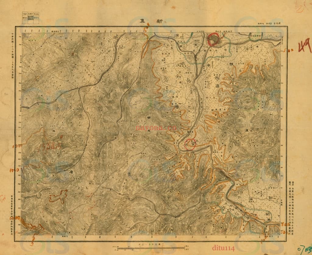 1944年两万五千分一大巴山奉巫区地形图