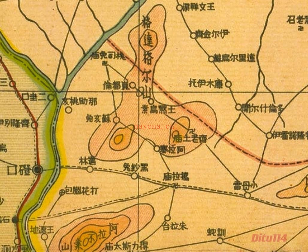 1938年陕晋绥宁边区明细地图