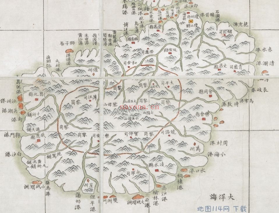1822年清广东全省经纬地舆图