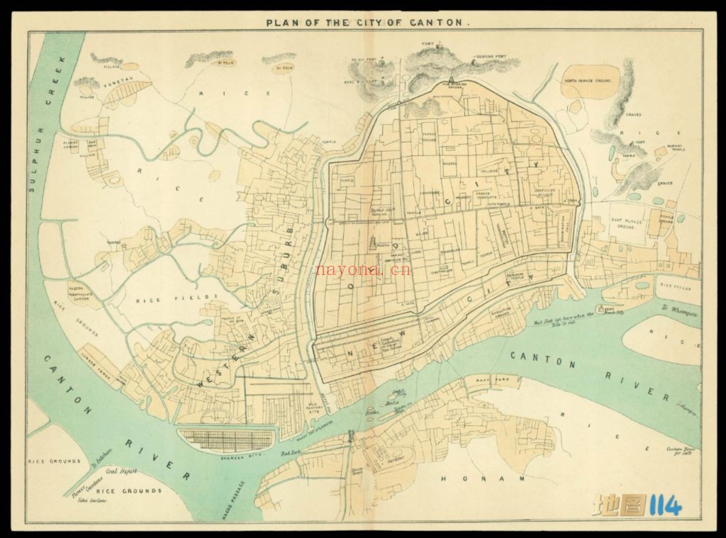 1875年广州城地图