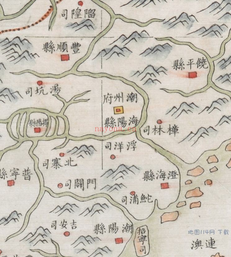 1822年清广东全省经纬地舆图
