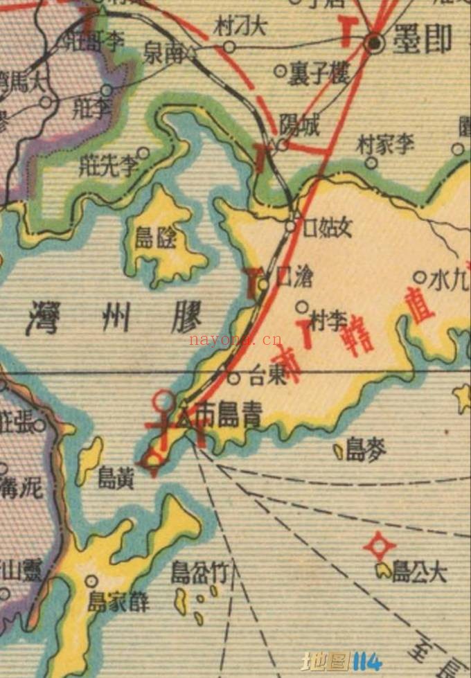 1937年山东省明细地图