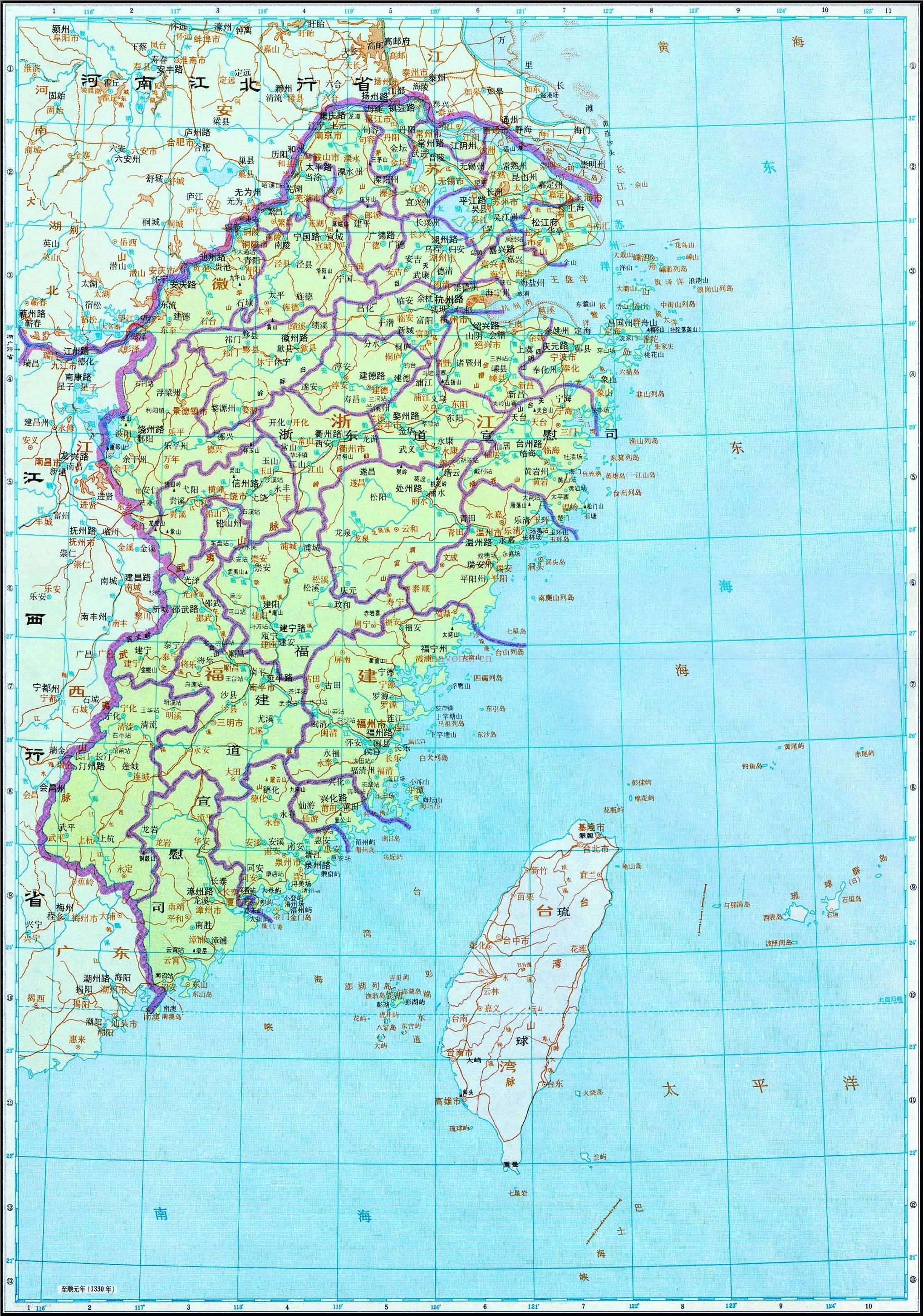 元代 江浙行省地图