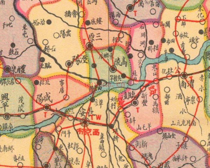 民国《陕西省明细地图》