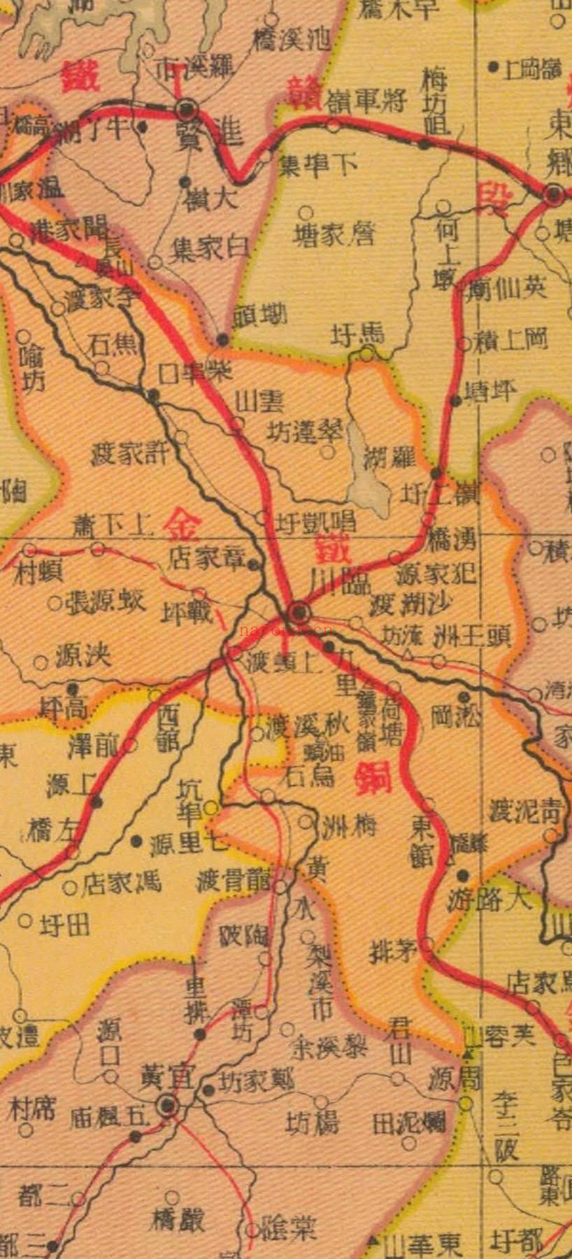 1938年江西省明细地图